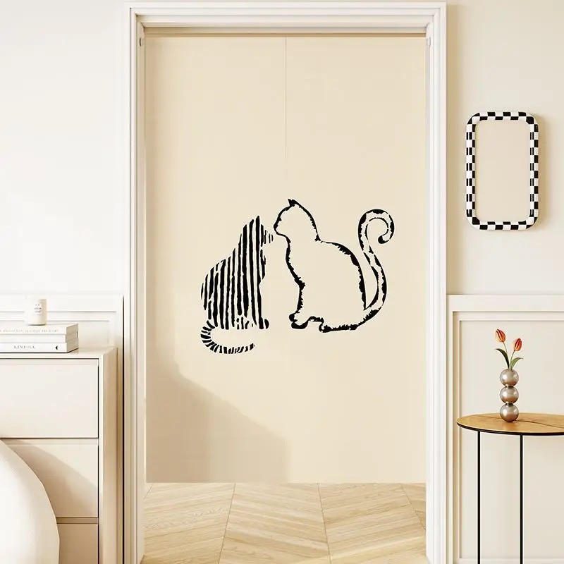 Commercial Printing Rates - VIKAMA Minimal Line Cat Noren Door