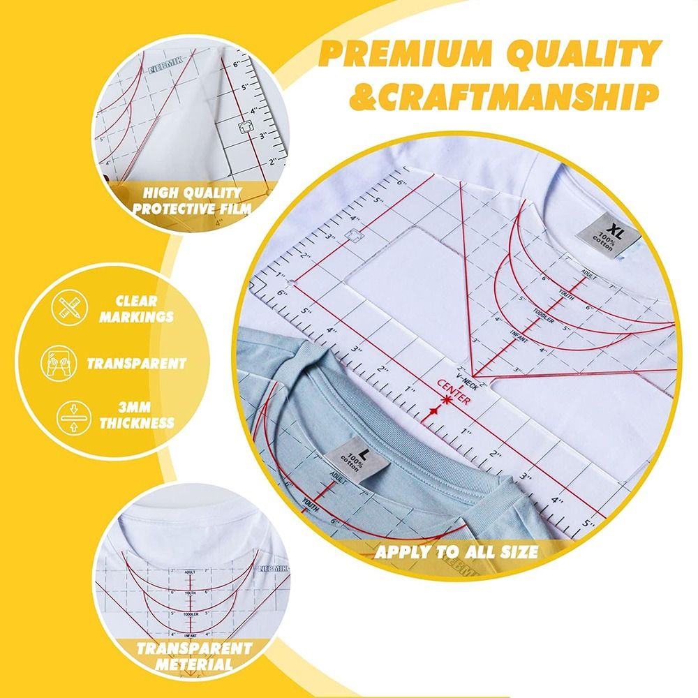 Tshirt Ruler Guide for Vinyl A - Commercial Printing Press 评论和价格